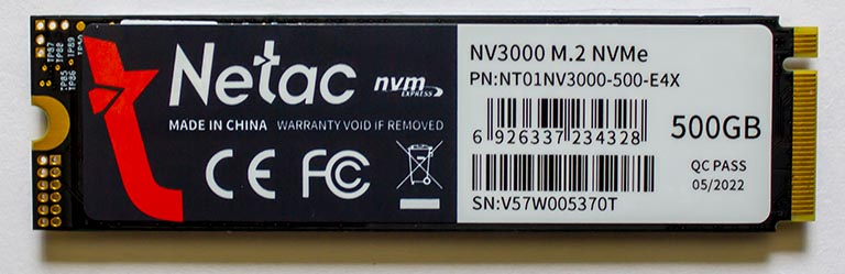  M.2 PCIe NVMe  Netac NV3000 (NT01NV3000-500-E4X)