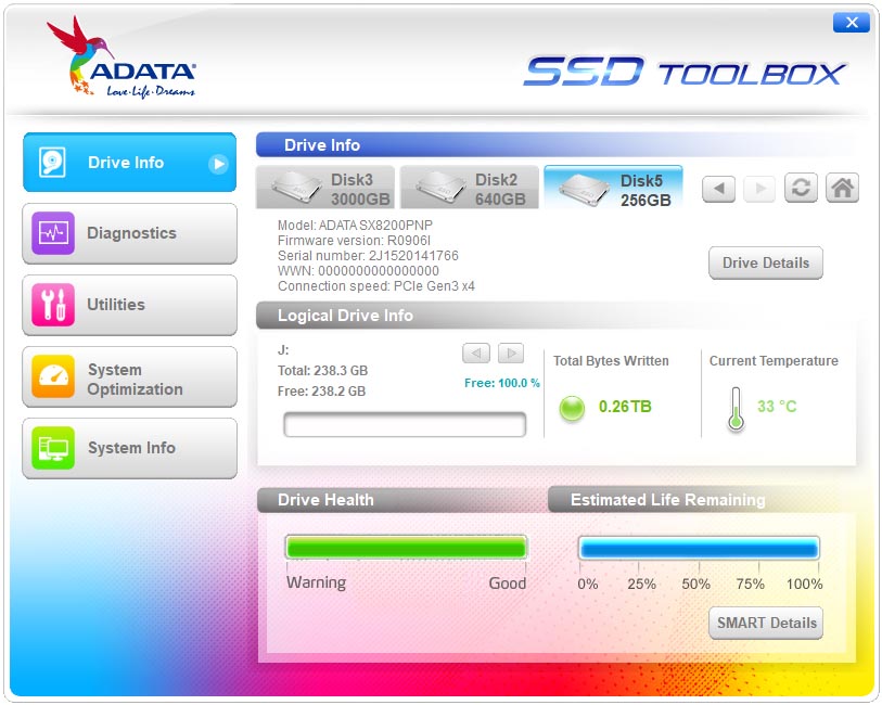 ADATA XPG SX8200 Pro (ASX8200PNP-256GT-C)