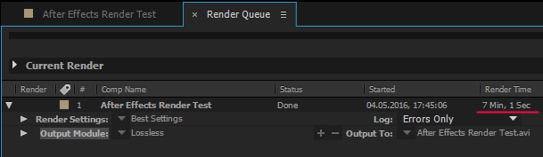 After Effects benchmark