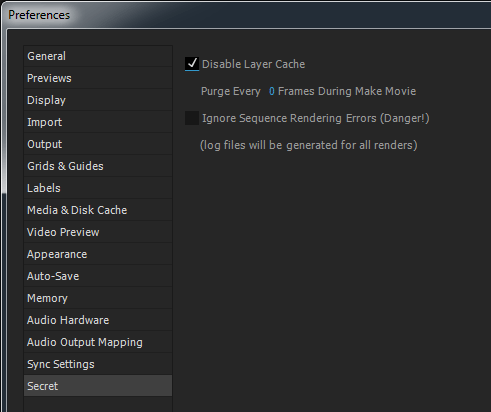 Disk Cache  Adobe After Effects