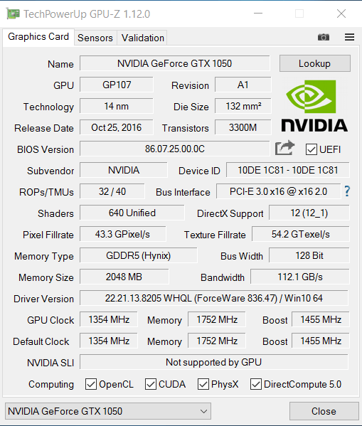 PALIT GTX 1050 StormX (PA-GTX1050 StormX 2G)