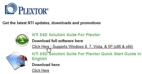 NTI SSD Solution Suite For Plextor