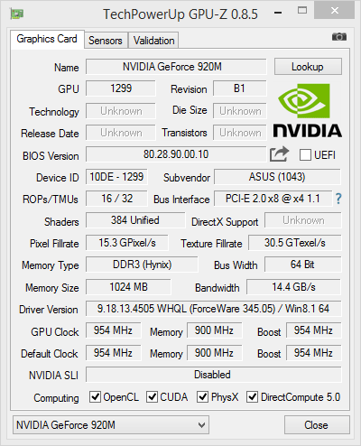 nVidia GeForce 920M