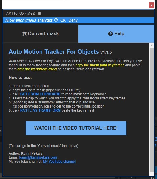 Auto Motion Tracker For Objects v1.1.5