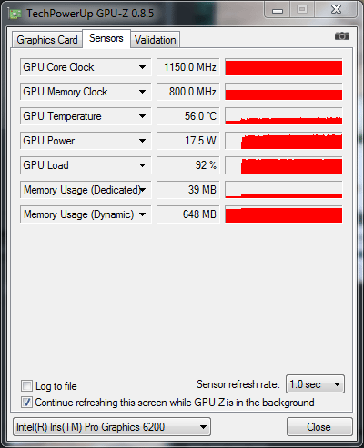 Intel Iris Pro Graphics 6200