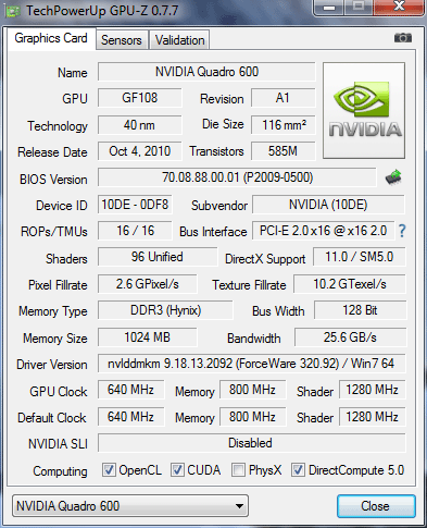 PNY VCQ600ATXV2-T (PNY Quadro 600)