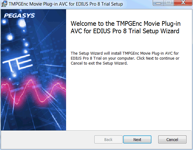 TMPGEnc Movie Plug-in AVC for EDIUS Pro 8 Version 1.0.4.9