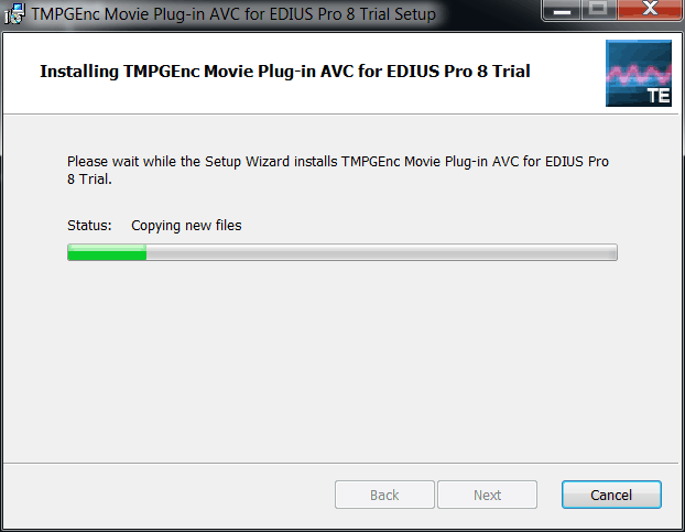 TMPGEnc Movie Plug-in AVC for EDIUS Pro 8 Version 1.0.4.9