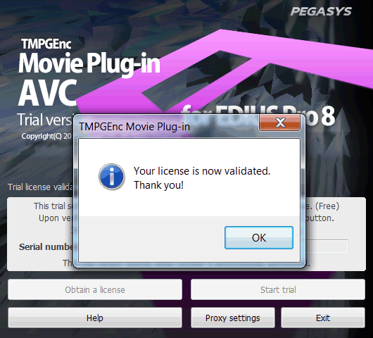 TMPGEnc Movie Plug-in AVC for EDIUS Pro 8 Version 1.0.4.9