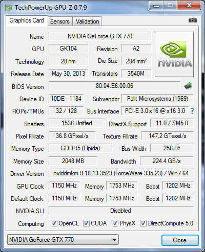 Palit GeForce GTX 770 JetStream (NE5X770H1042-1045J)