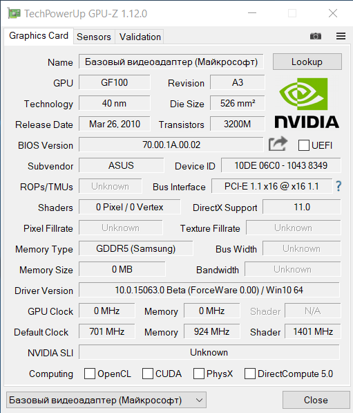 nVidia GeForce GTX 480