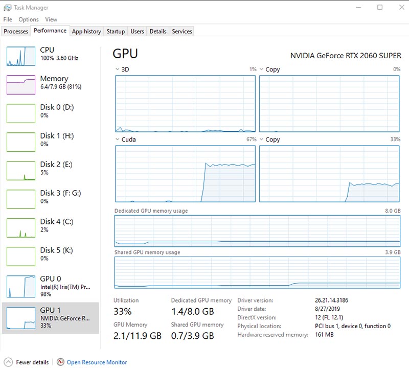 Gigabyte GeForce RTX 2060 SUPER GAMING OC 8G (GV-N206SGAMING OC-8GC)