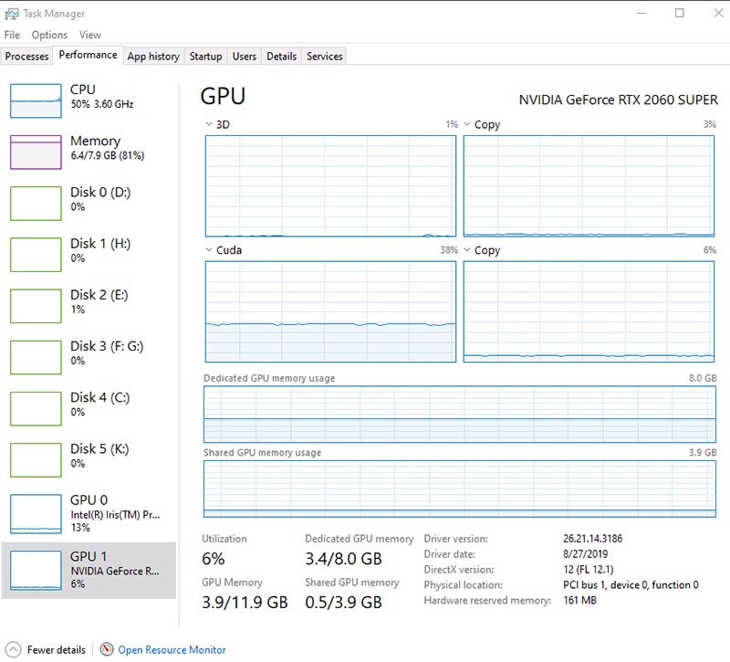 Gigabyte GeForce RTX 2060 SUPER GAMING OC 8G (GV-N206SGAMING OC-8GC)