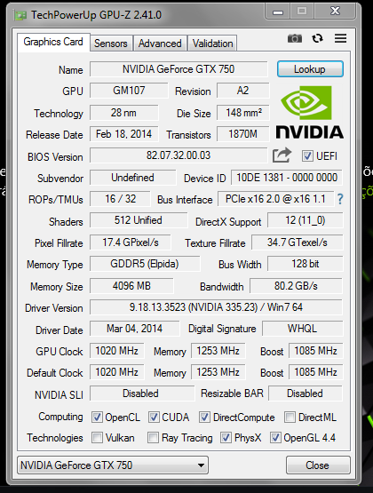 Veineda GTX 750 4G GD5