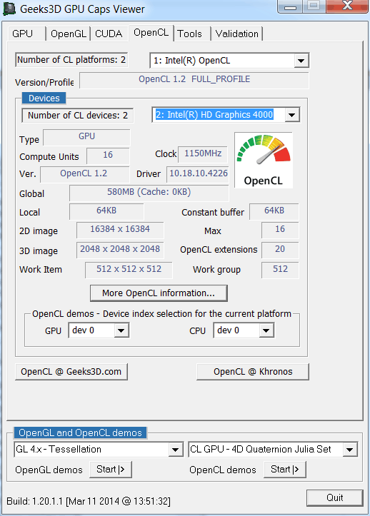 Intel HD Graphics 4000