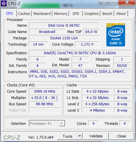 Intel Iris Pro Graphics 6200 (GT3e)