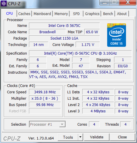 Intel Iris Pro Graphics 6200 (GT3e)