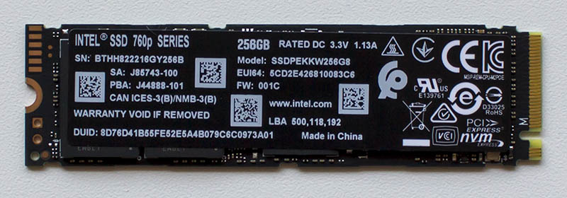 Intel SSD 760p (SSDPEKKW256G801)