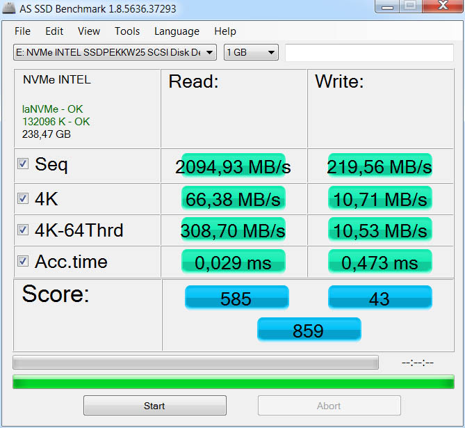 Intel SSDPEKKW256G801