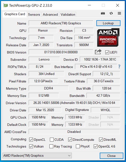 Lenovo IdeaPad 3 15ARE05 (81W40033RK)