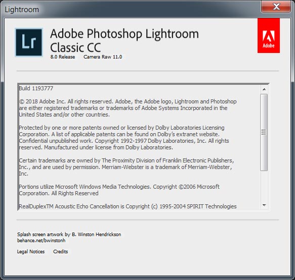 Adobe Photoshop Lightroom 8.0