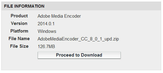 Adobe Media Encoder CC 2014