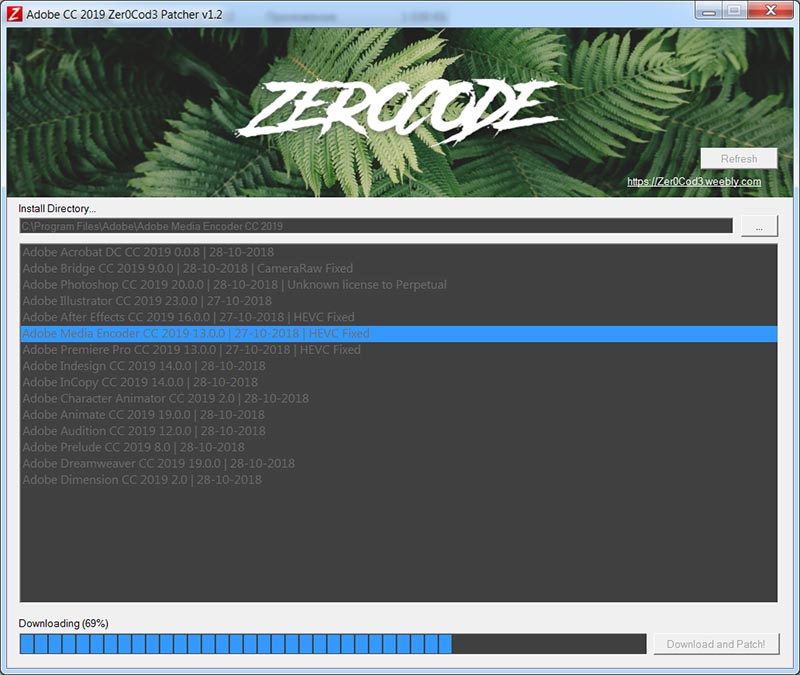 Adobe CC 2019 Zer0Cod3 Patcher.exe