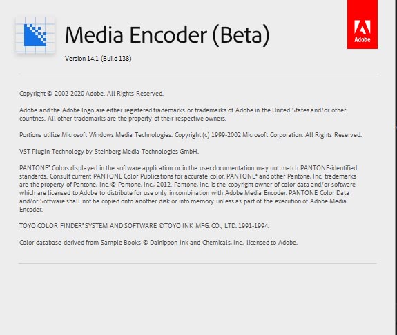 Adobe Media Encoder (Beta) v14.1