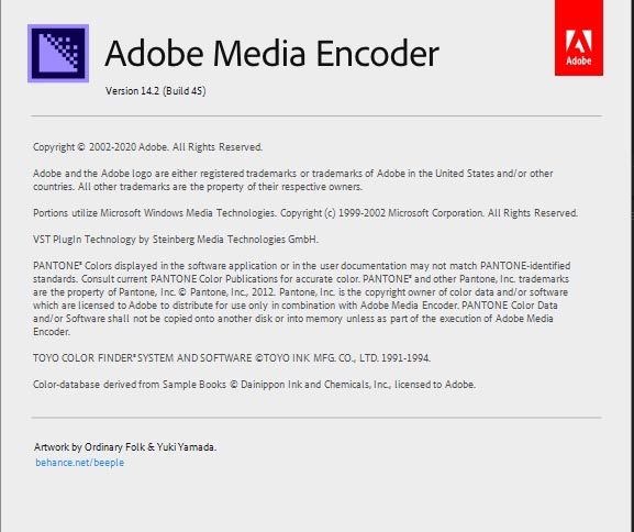 Adobe Media Encoder CC 2020 (v14.2.0.45)