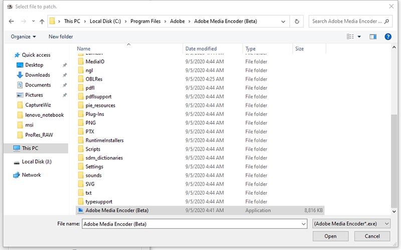 Adobe Media Encoder (Beta) v22.0