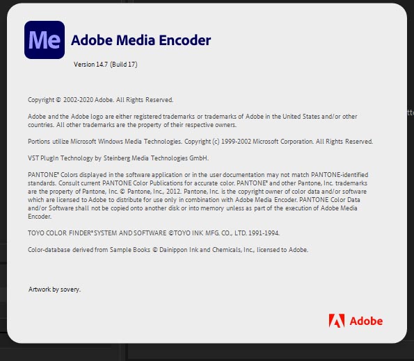 Adobe Media Encoder CC 2020 (v14.7.0.17)