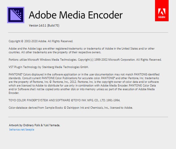 Adobe Media Encoder CC 2020 (v14.0.1.70)