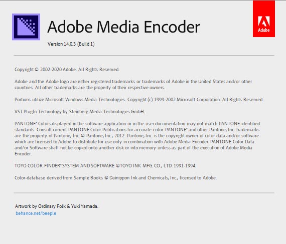 Adobe Media Encoder CC 2020 (v14.0.3.1)