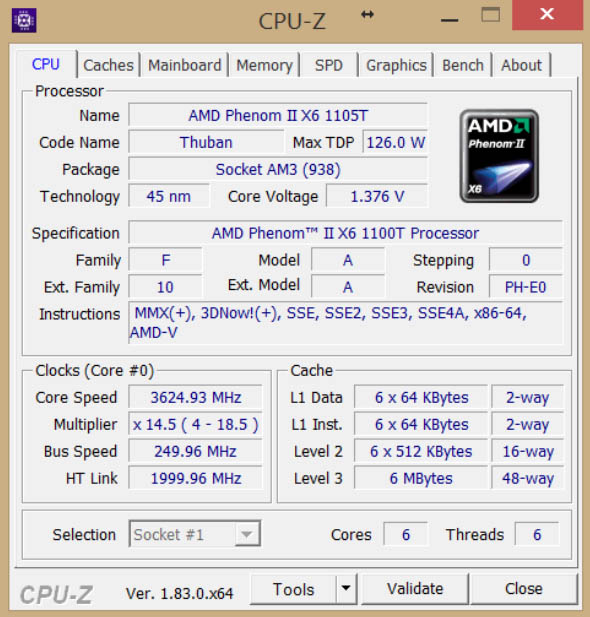 AMD Phenom II X6 1105T