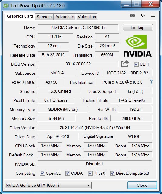 Palit GeForce GTX 1660 Ti StormX OC