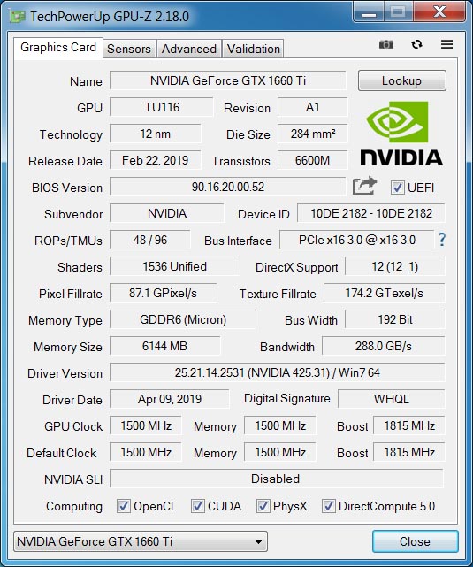 Palit GeForce GTX 1660 Ti StormX OC