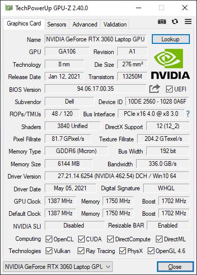 NVIDIA GeForce RTX 3060 Laptop