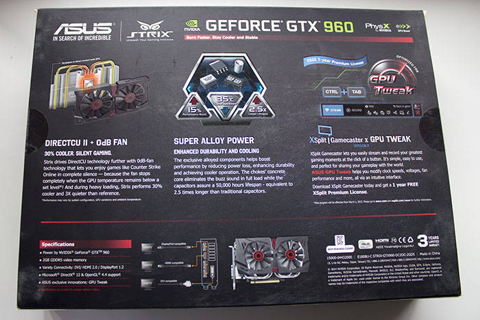 ASUS STRIX-GTX960-DC2OC-2GD5