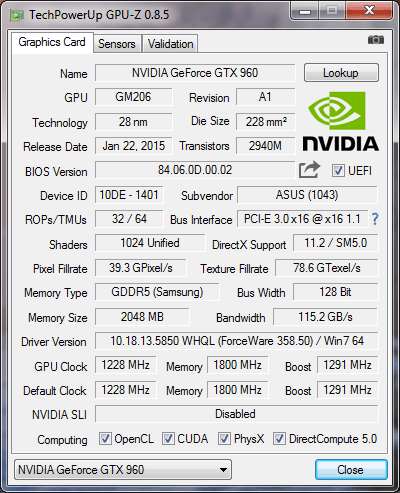 ASUS STRIX-GTX960-DC2OC-2GD5