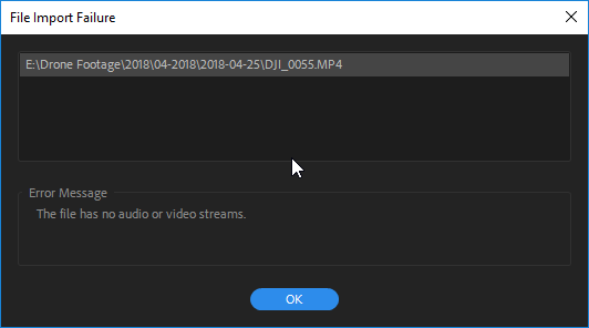 The file has no audio or video streams