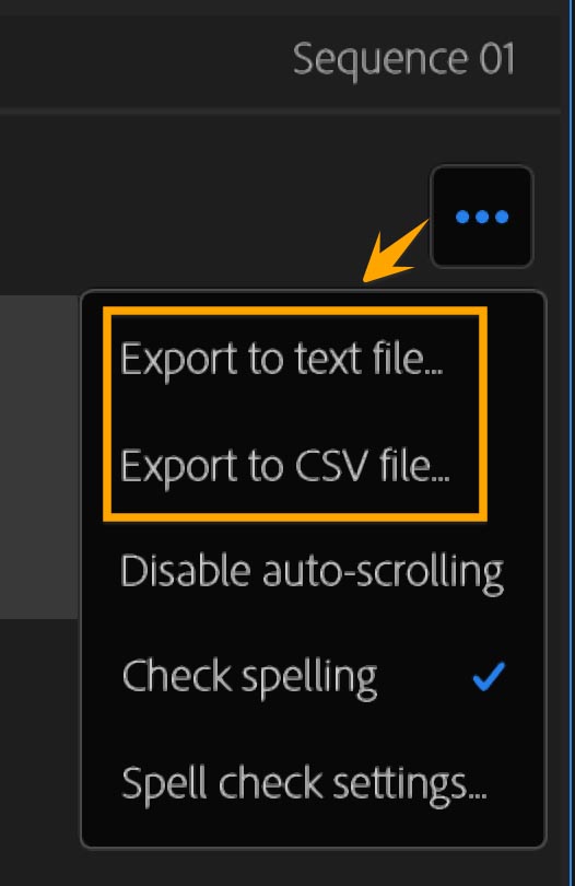 Export to CSV file