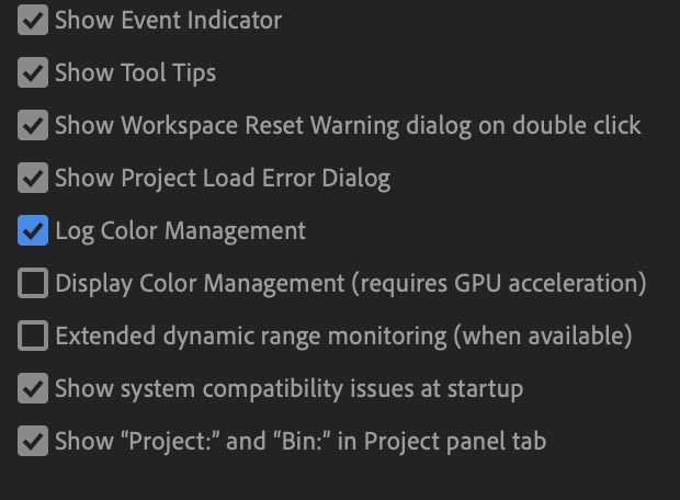 Log Color Management