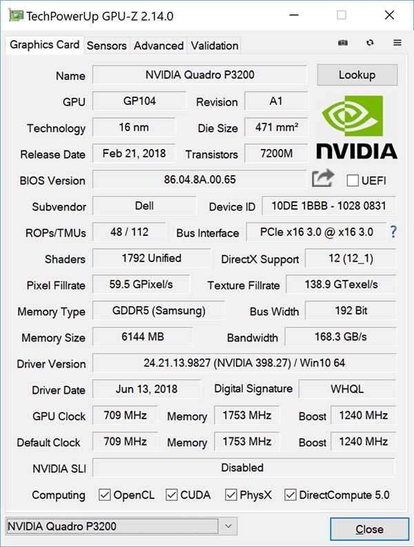 NVIDIA Quadro P3200