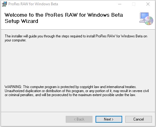 Apple ProRes RAW for Windows 1.1 (Beta)