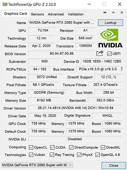 NVIDIA GeForce RTX 2080 SUPER Max-Q