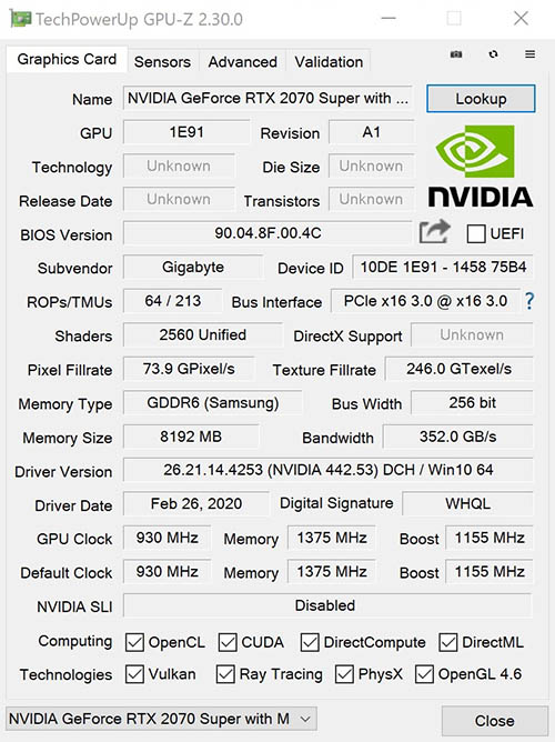 NVIDIA GeForce RTX 2070 SUPER Max-Q