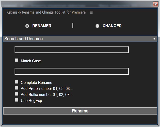 Rename and Change Toolkit for Premiere Pro