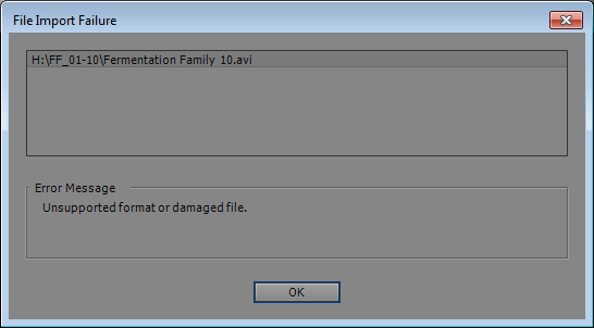 Unsupported Format Or Damaged File Premiere Pro