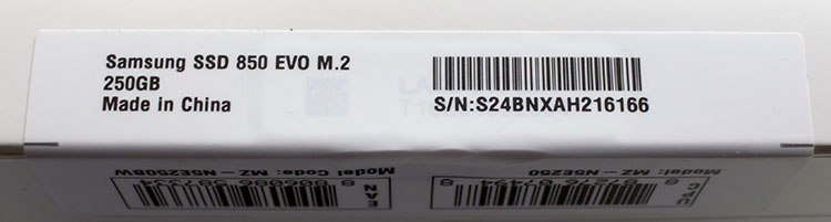 Samsung SSD 850 EVO M.2 (MZ-N5E250BW)