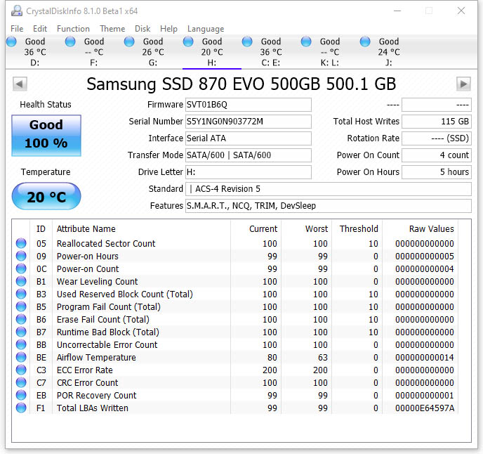 Samsung 870 EVO (MZ-77E500BW)